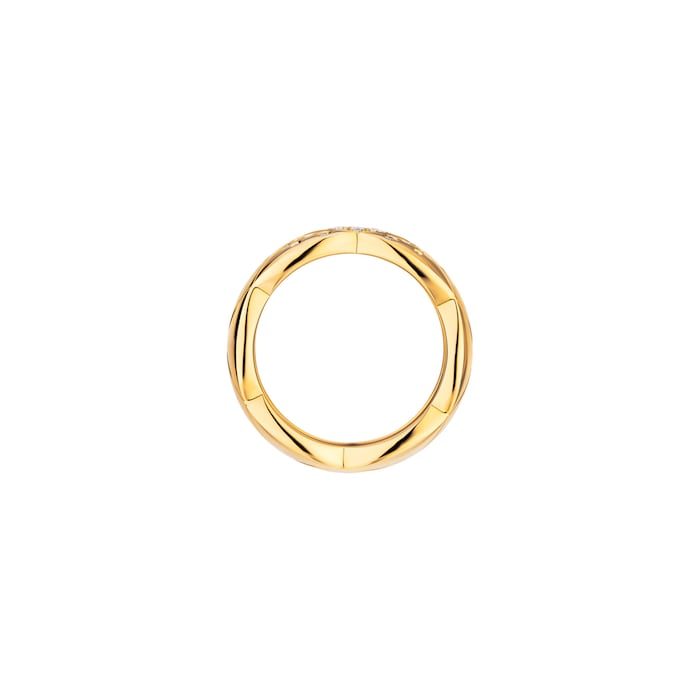 Chanel 18k Yellow Gold 0.46cttw Diamond Coco Crush Band Size 6.75