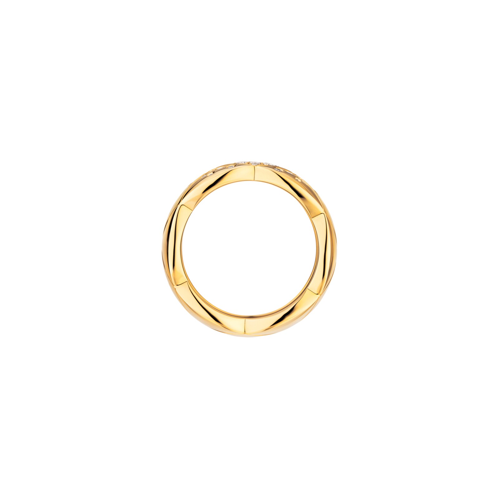 Chanel Jewelry 18k Yellow Gold 0.46cttw Diamond Coco Crush Band Size 6.25