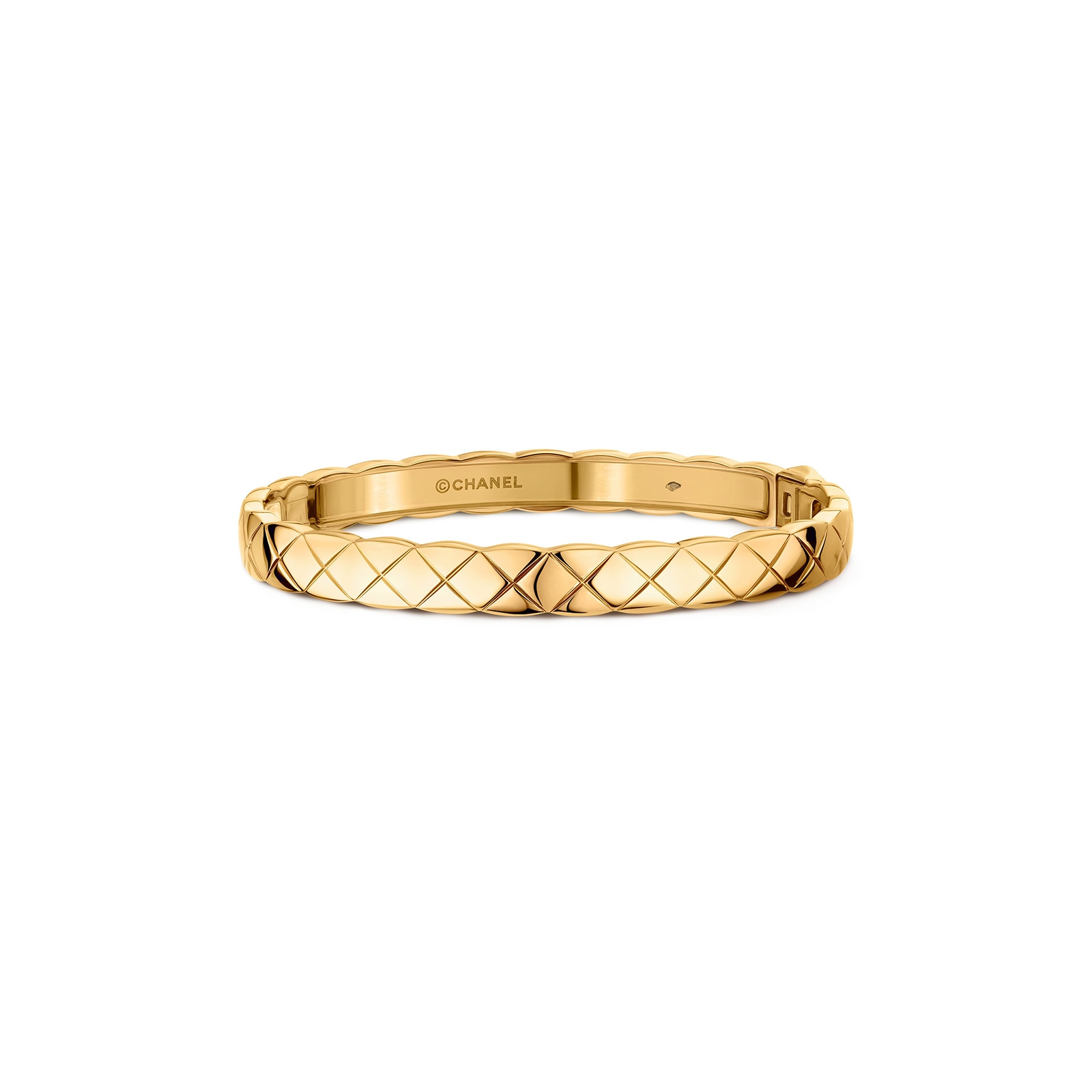 Chanel Jewelry 18k Yellow Gold Coco Crush Quilted Motif Bracelet Chanel Jewelry 18k Yellow Gold Coco Crush Quilted Motif Bracelet