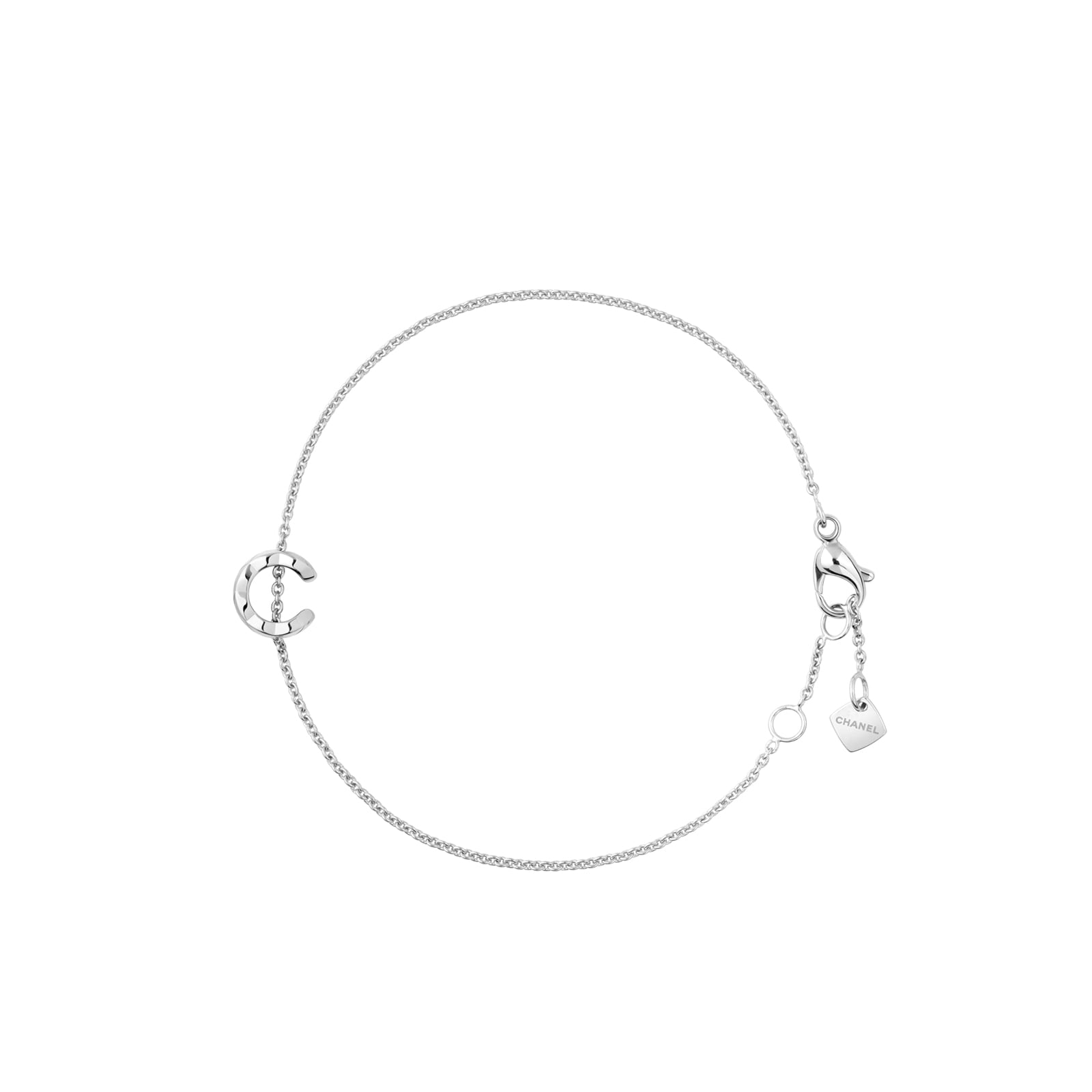Chanel Jewelry 18k White Gold Coco Crush 'C' Chain Bracelet Chanel Jewelry 18k White Gold Coco Crush 'C' Chain Bracelet