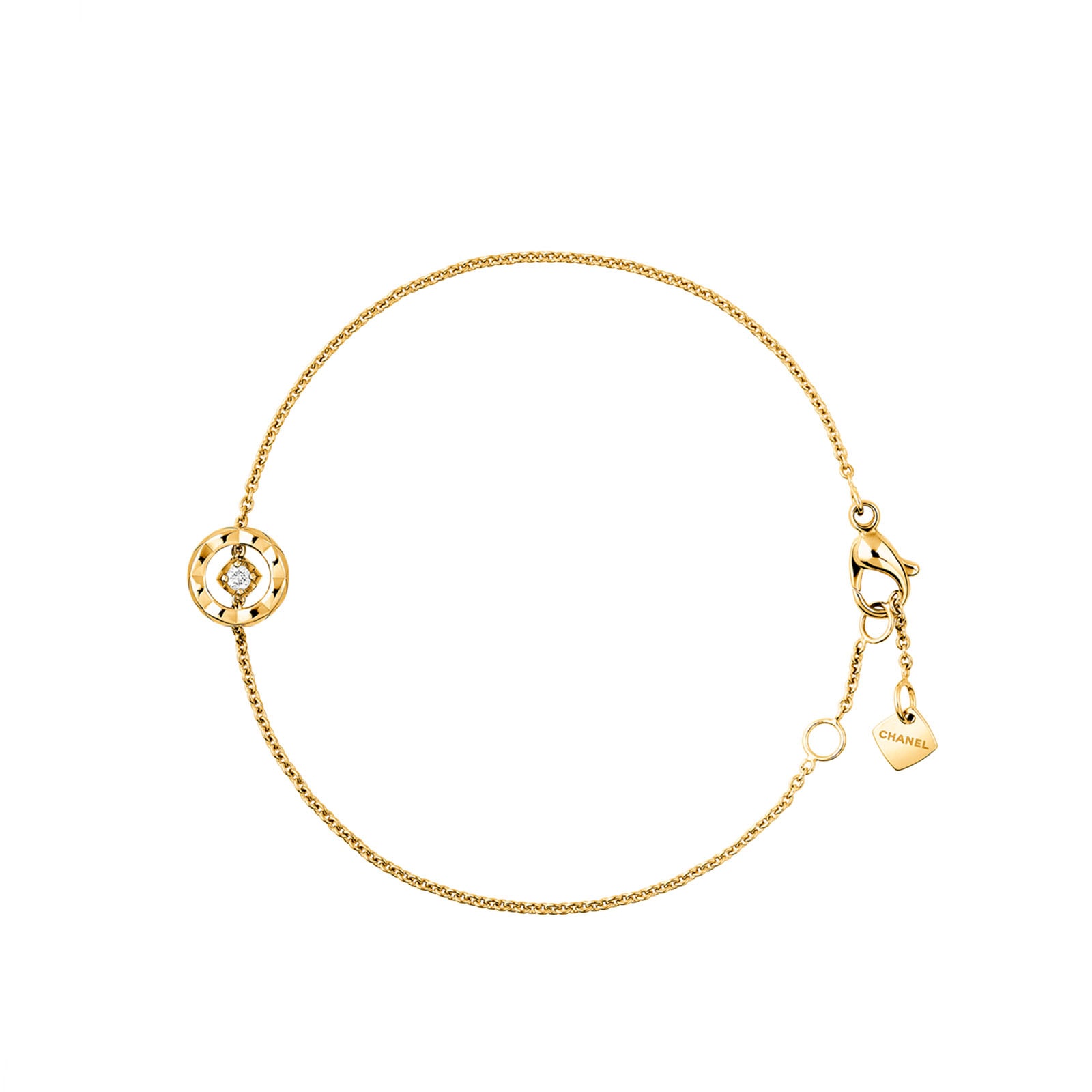 18k Yellow Gold 0.03cttw Diamond Coco Crush 'O' Chain Bracelet