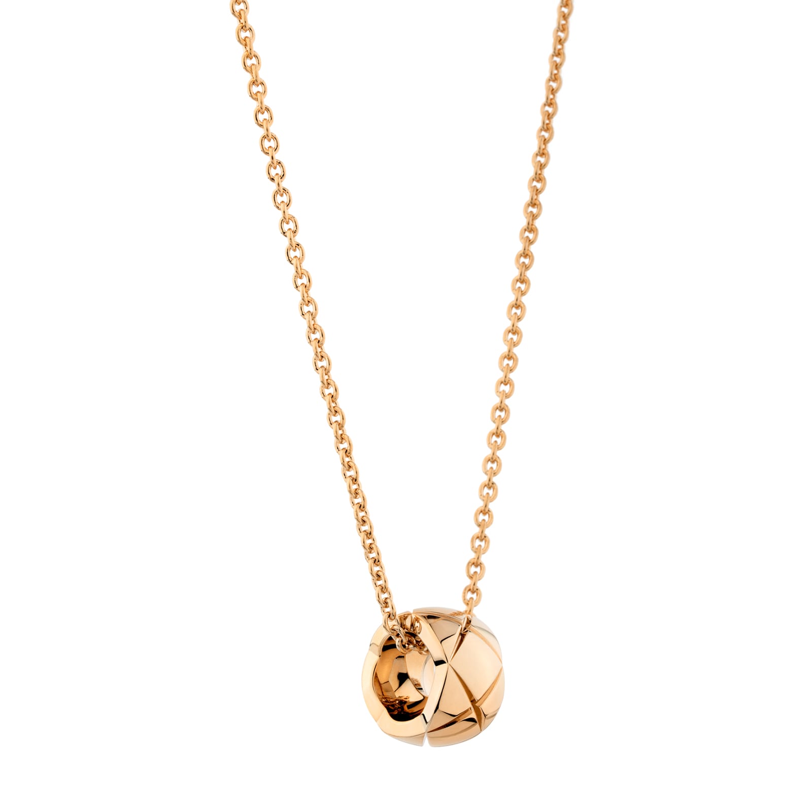Chanel Jewelry 18k Beige Gold Coco Crush Quilted Motif Necklace Chanel Jewelry 18k Beige Gold Coco Crush Quilted Motif Necklace