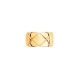 Chanel Jewelry 18k Yellow Gold Coco Crush Quilted Motif Large Band Size 6.25