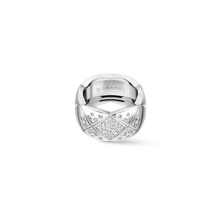 Chanel Jewelry 18k White Gold 0.46cttw Diamond Coco Crush Large Band Size 6.75