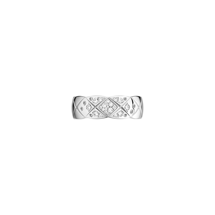 Chanel Jewelry 18k White Gold 0.18cttw Diamond Coco Crush Small Band Size 6.25