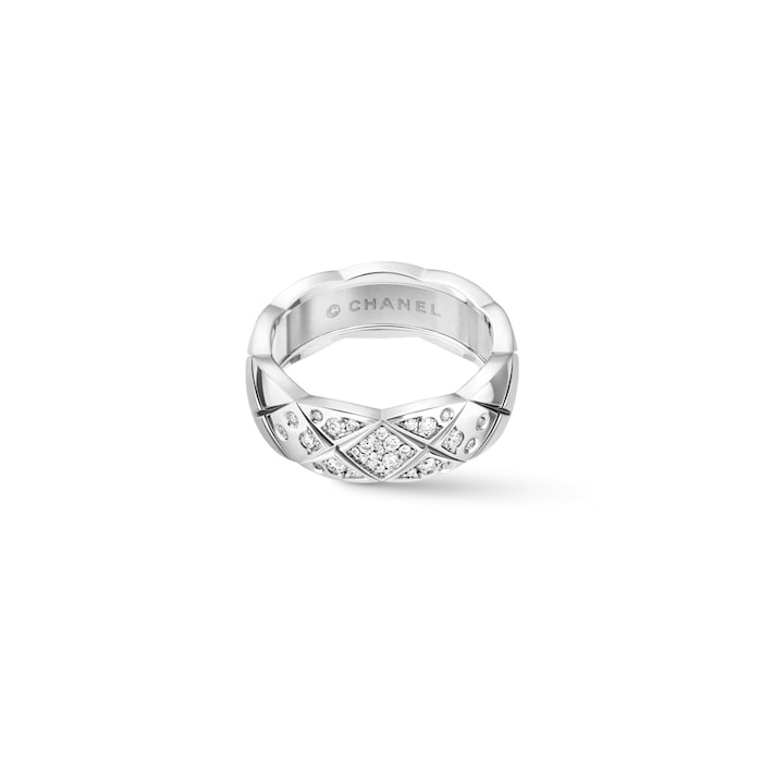 Chanel Jewelry 18k White Gold 0.18cttw Diamond Coco Crush Small Band Size 6.25