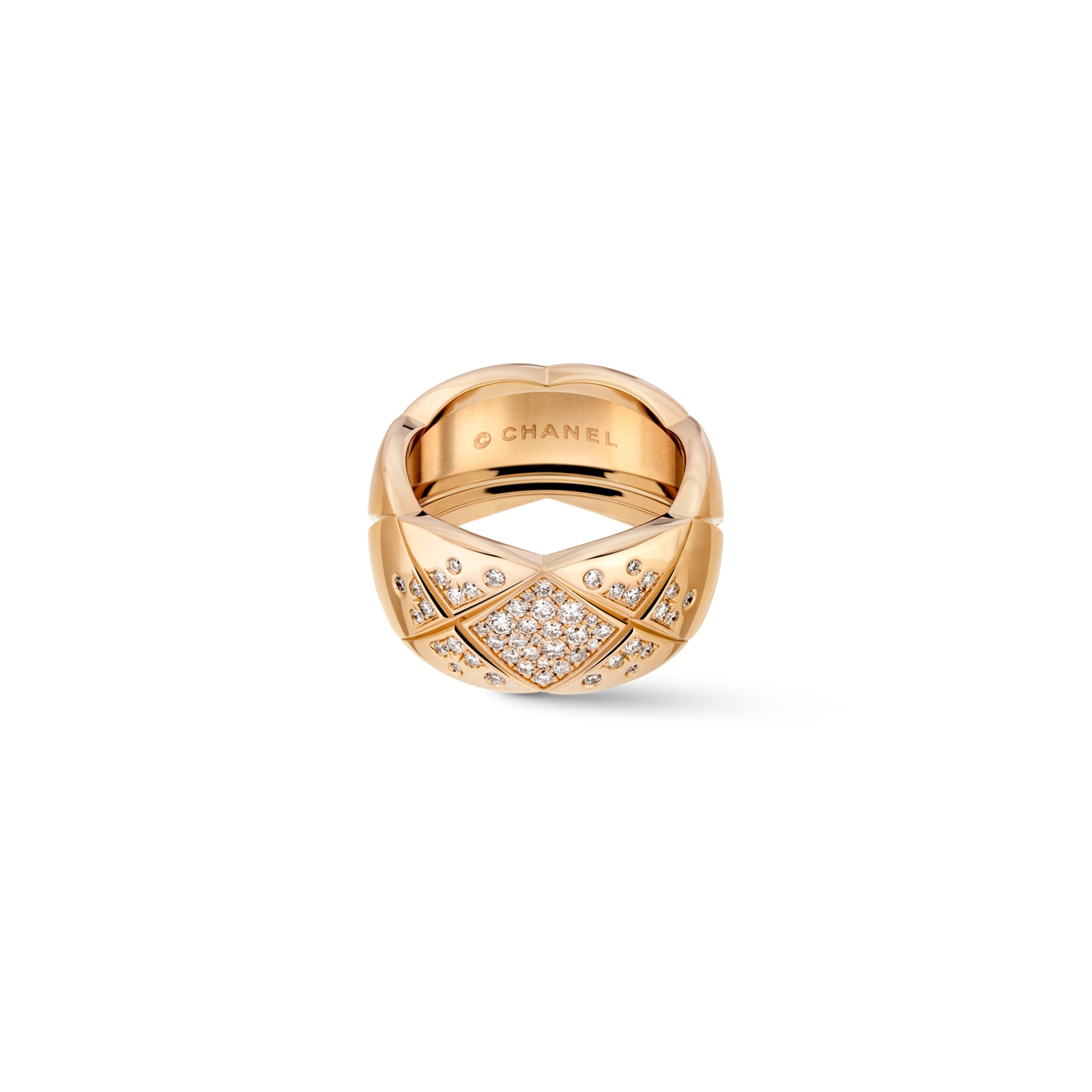 Chanel Jewelry 18k Beige Gold 0.44cttw Diamond Coco Crush Large Band Size 6.25 Chanel Jewelry 18k Beige Gold 0.44cttw Diamond Coco Crush Large Band Size 6.25