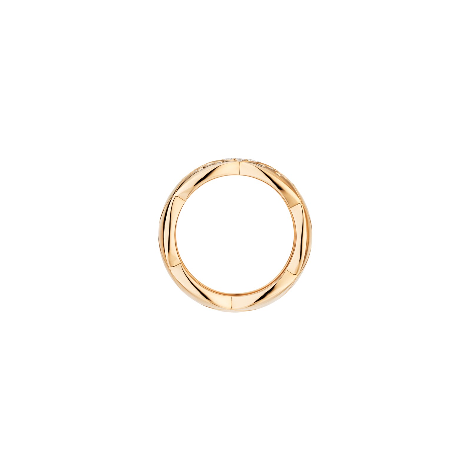 Chanel Jewelry 18k Beige Gold 0.44cttw Diamond Coco Crush Large Band Size 6.25