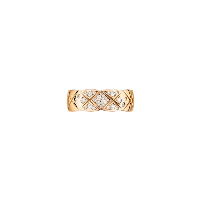 Chanel Jewelry 18k Beige Gold 0.19cttw Diamond Coco Crush Small Band Size 6.25