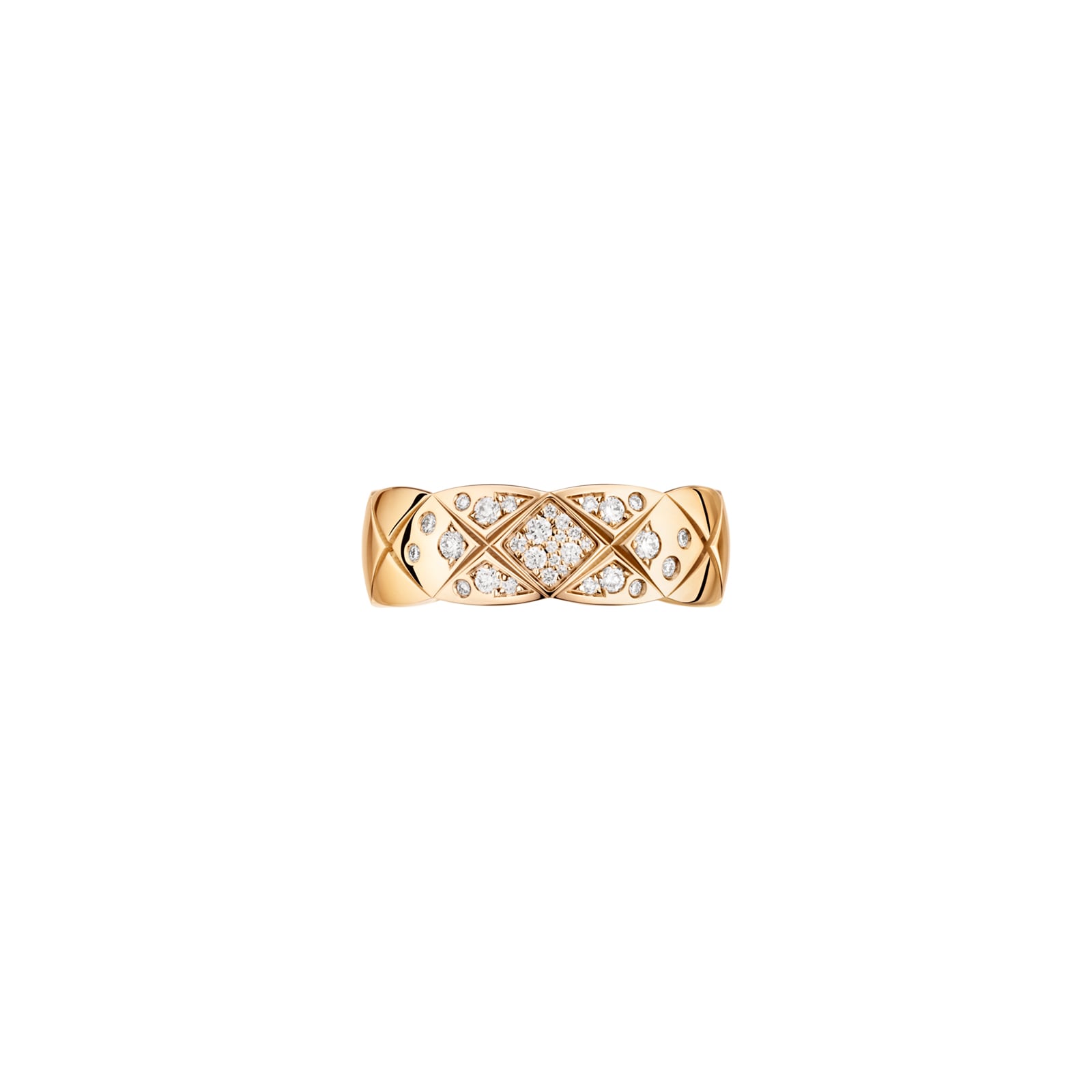 Chanel Jewelry 18k Beige Gold 0.19cttw Diamond Coco Crush Small Band Size 6.25
