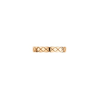 Chanel Jewelry 18k Beige Gold Coco Crush Quilted Mini Band Size 6.25