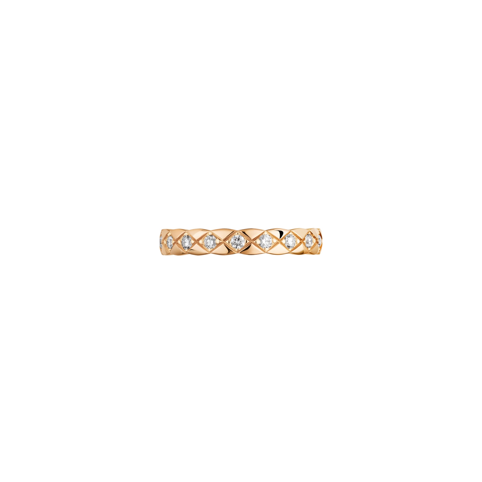 Chanel Jewelry 18k Beige Gold 0.37cttw Diamond Coco Crush Mini Band Size 6.25