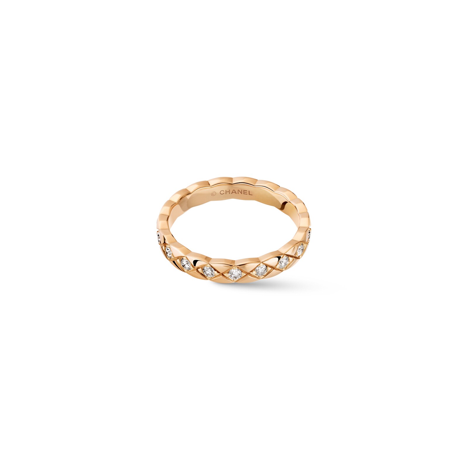 Chanel Jewelry 18k Beige Gold 0.37cttw Diamond Coco Crush Mini Band Size 6.25