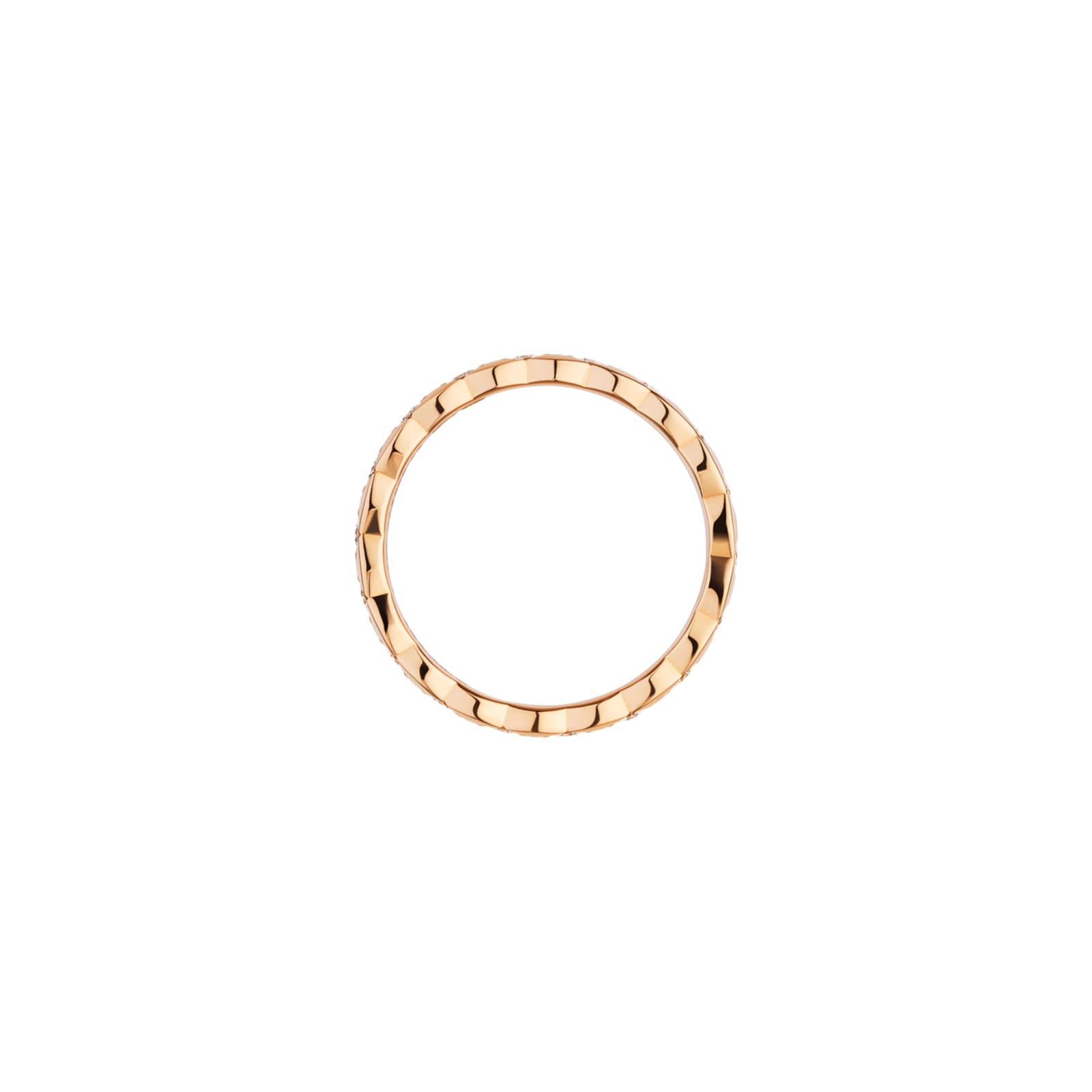 Chanel Jewelry 18k Beige Gold 0.37cttw Diamond Coco Crush Mini Band Size 6.25