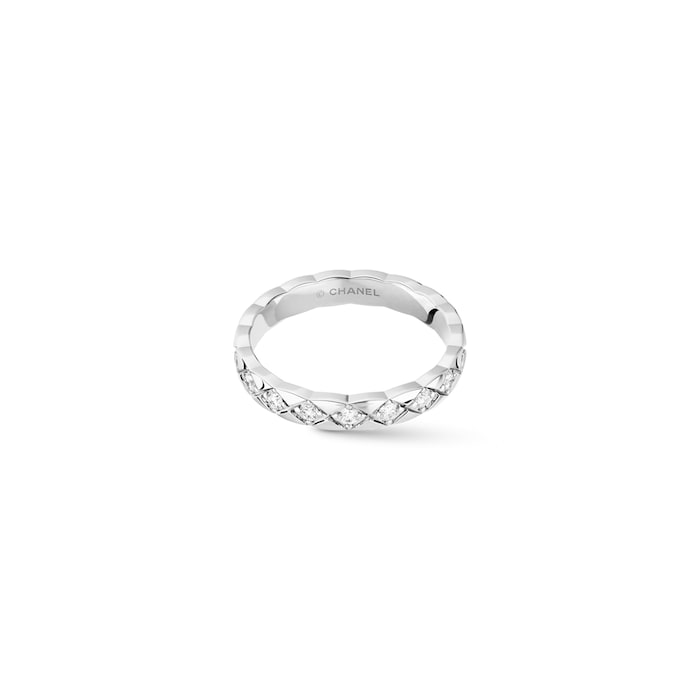 Chanel Jewelry 18k White Gold 0.34cttw Diamond Coco Crush Mini Band Size 6.25