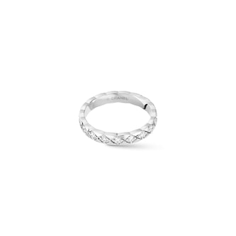 Chanel Jewelry 18k White Gold 0.34cttw Diamond Coco Crush Mini Band Size 6.25