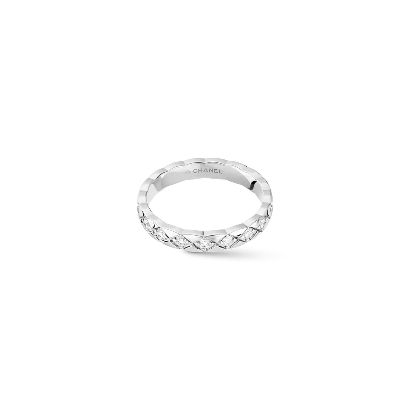 Chanel Jewelry 18k White Gold 0.34cttw Diamond Coco Crush Mini Band Size 6.25