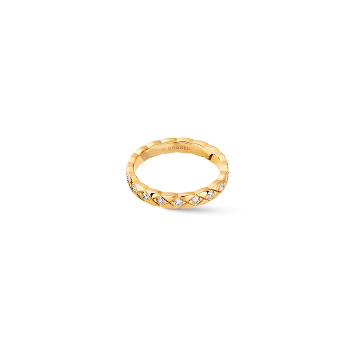 Chanel Jewelry 18k Yellow Gold 0.35cttw Diamond Coco Crush Mini Band Size 6.25