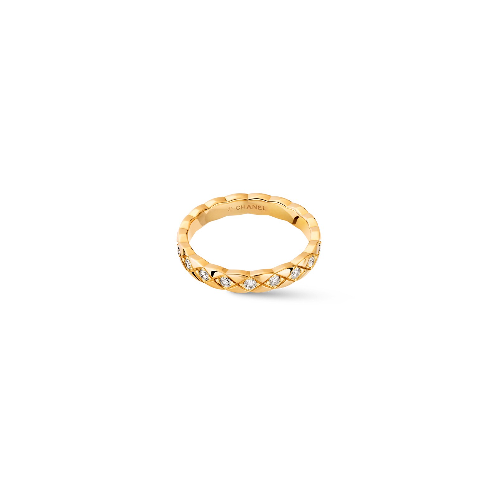 Chanel Jewelry 18k Yellow Gold 0.35cttw Diamond Coco Crush Mini Band Size 6.25