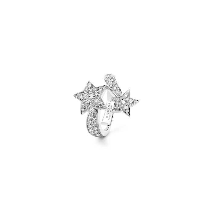 Chanel Jewelry 18k White Gold 0.65cttw Diamond Comète Géode Star Ring Size 6.25