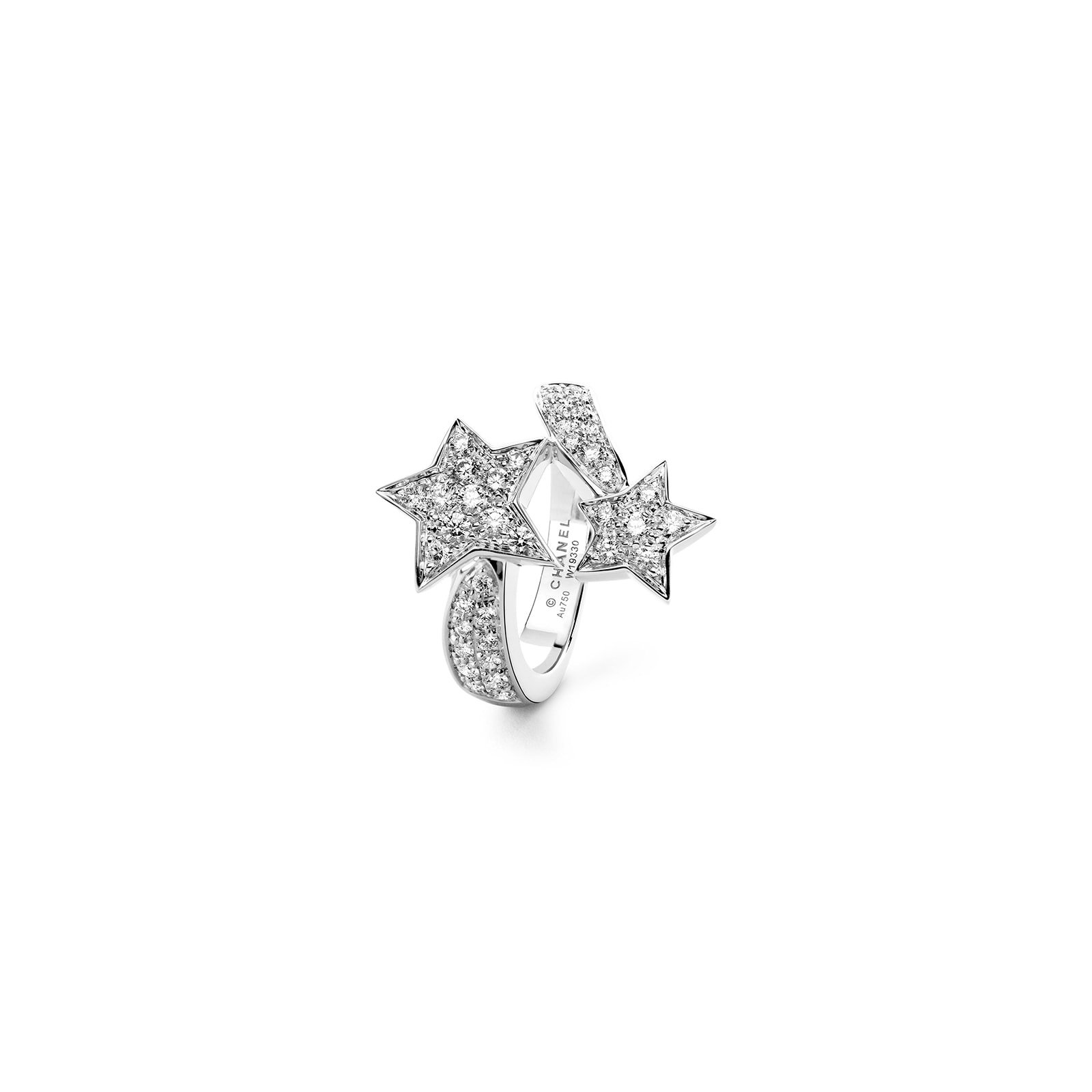 Chanel Jewelry 18k White Gold 0.65cttw Diamond Comète Géode Star Ring Size 6.25
