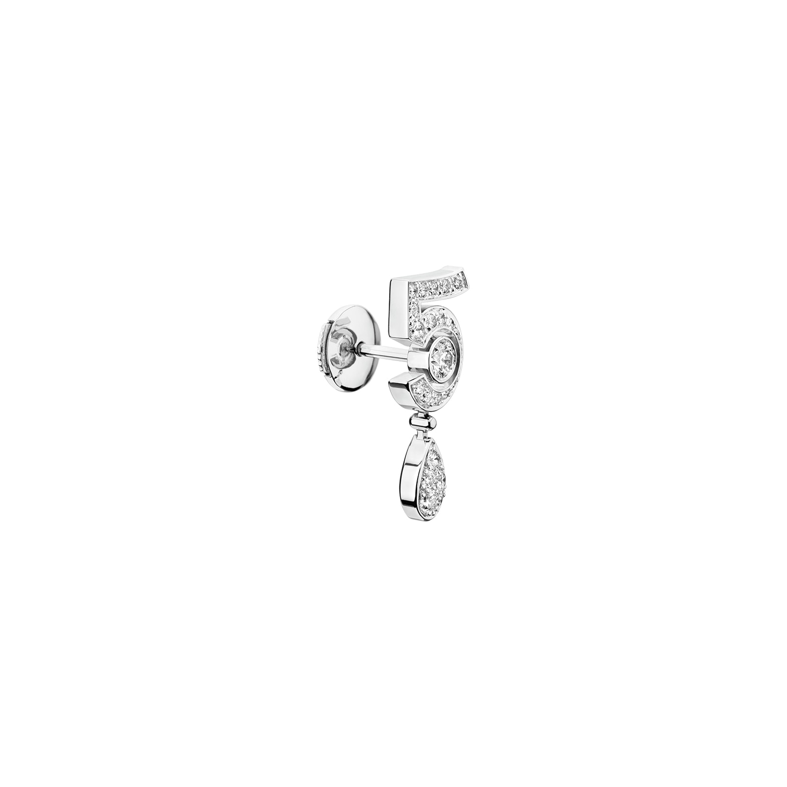 Chanel Jewelry 18k White Gold 0.67cttw Diamond No.5 Transformable Earrings
