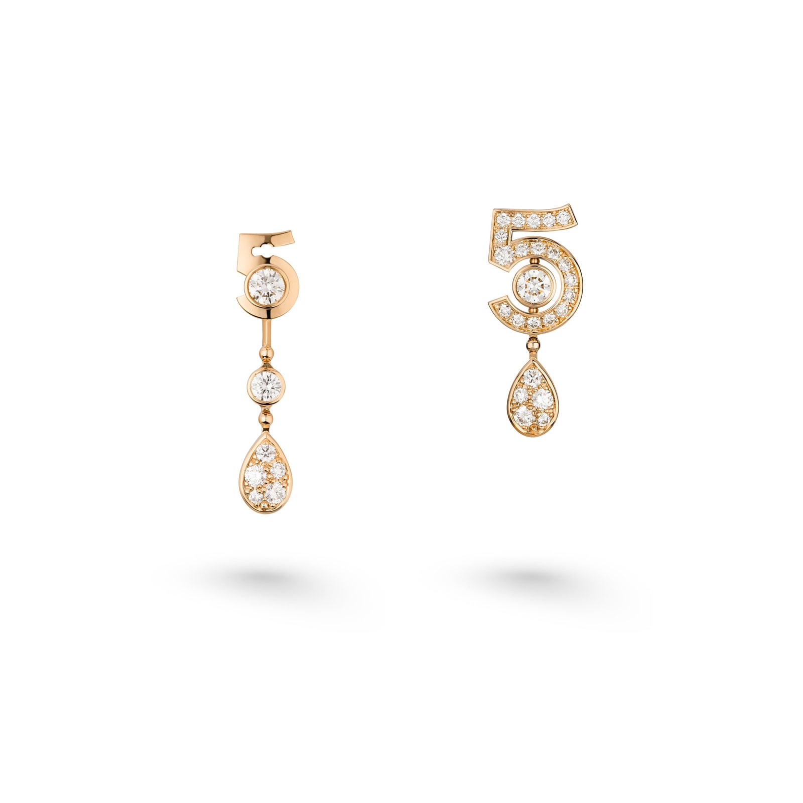 18k Beige Gold 0.62cttw Diamond No.5 Transformable Earrings