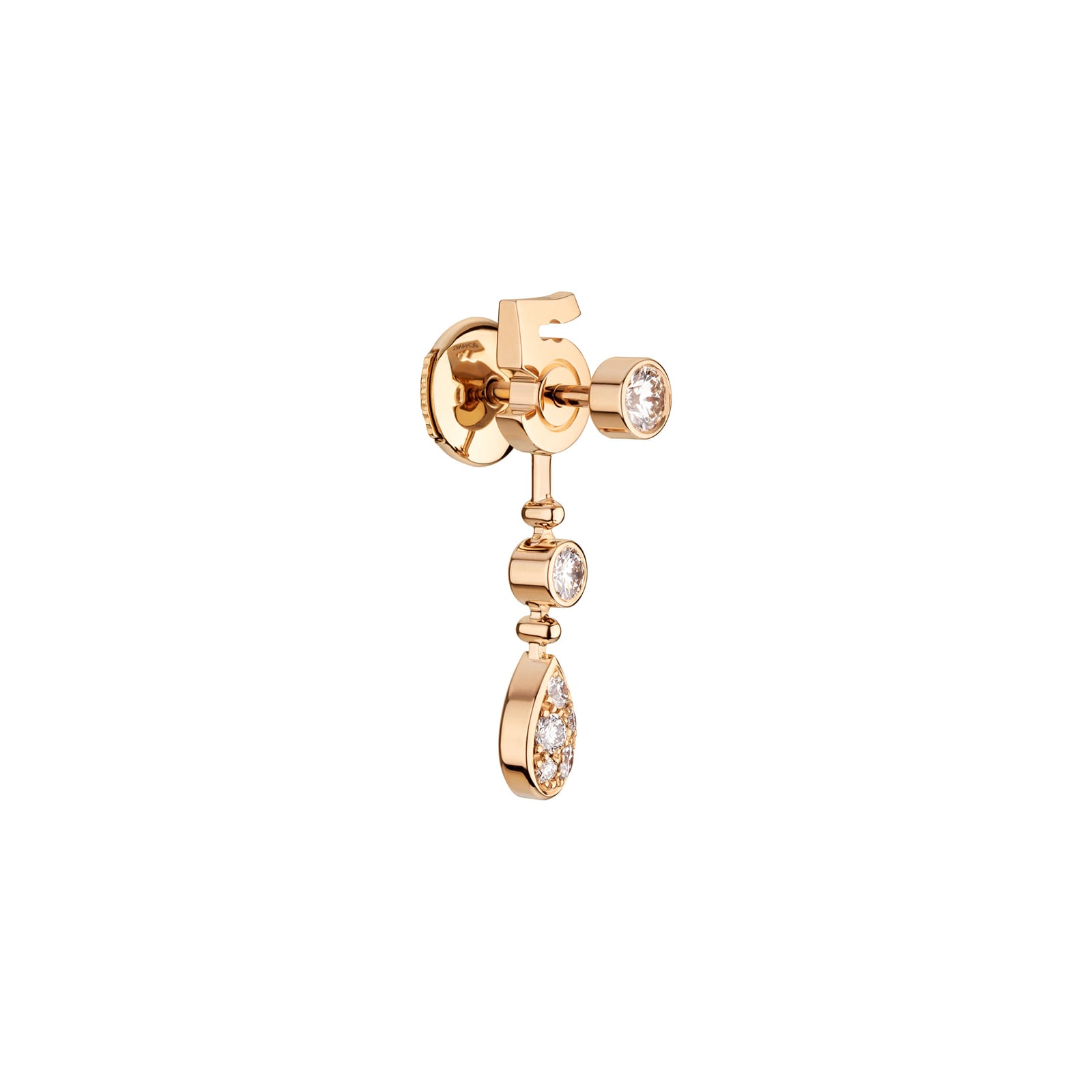 Chanel Jewelry 18k Beige Gold 0.62cttw Diamond No.5 Transformable Earrings
