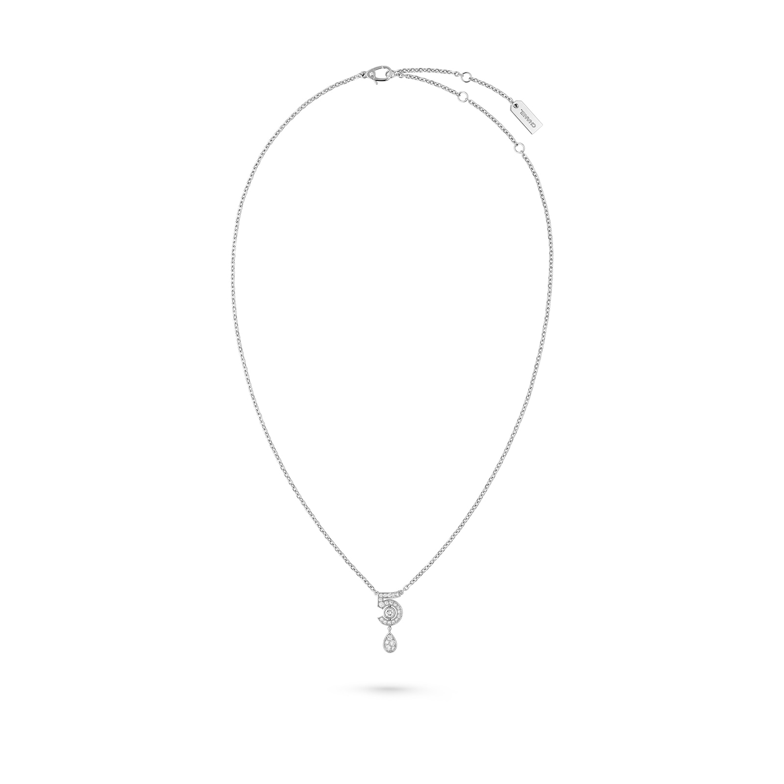 Chanel Jewelry 18k White Gold 0.39cttw Diamond Eternal No.5 Necklace Chanel Jewelry 18k White Gold 0.39cttw Diamond Eternal No.5 Necklace