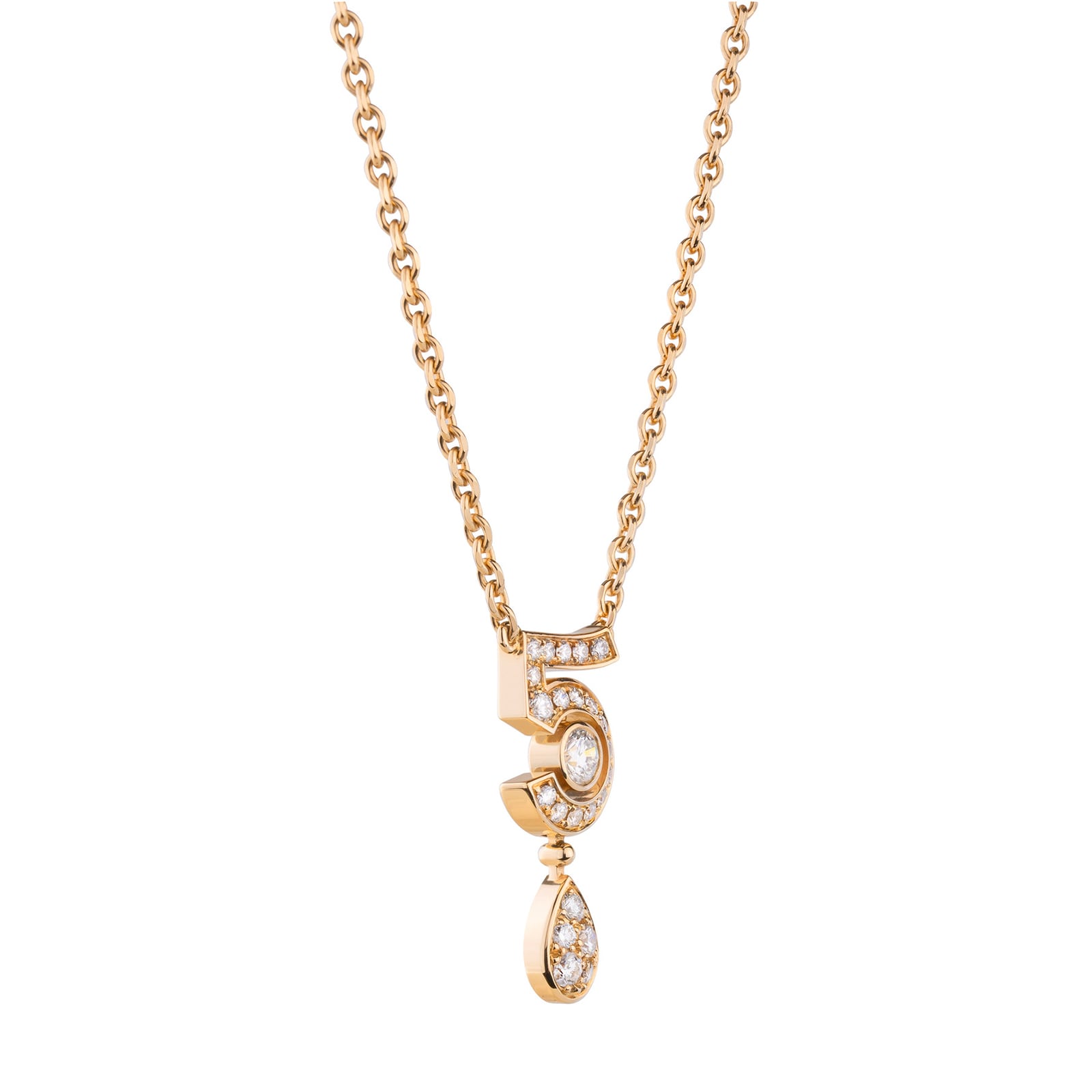 Chanel Jewelry 18k Beige Gold 0.36cttw Diamond Eternal No.5 Necklace