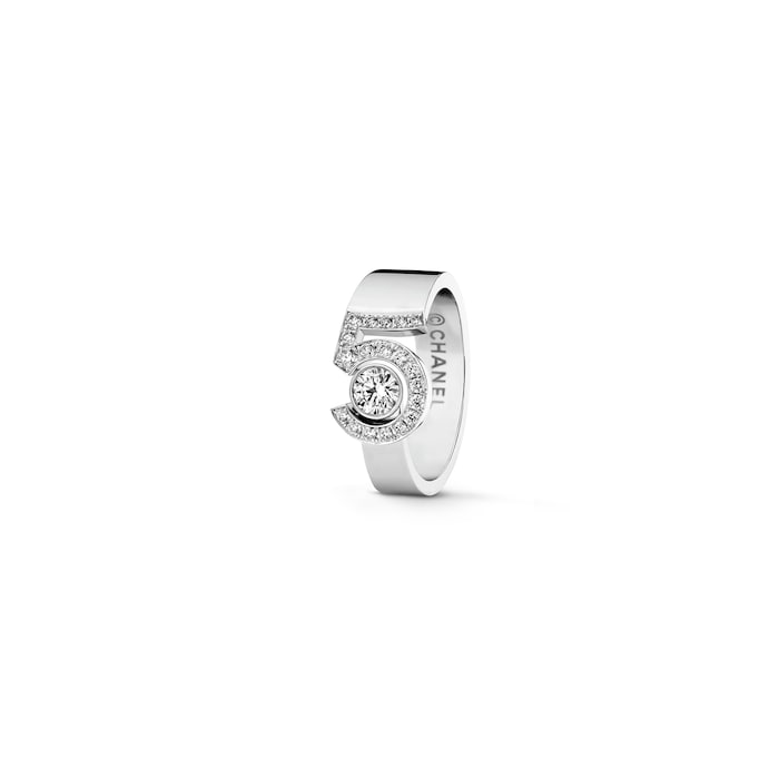 Chanel Jewelry 18k White Gold 0.45cttw Diamond Eternal No.5 Ring