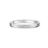 Chanel Jewelry 18k White Gold 0.25cttw Diamond Quilted Coco Crush Bangle