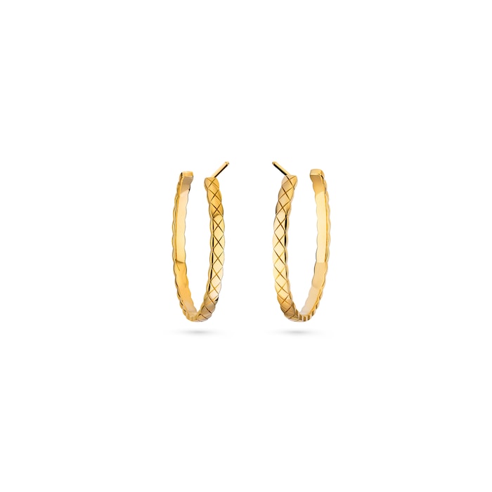 Chanel Jewelry 18k Yellow Gold Coco Crush Large Hoop Earrings