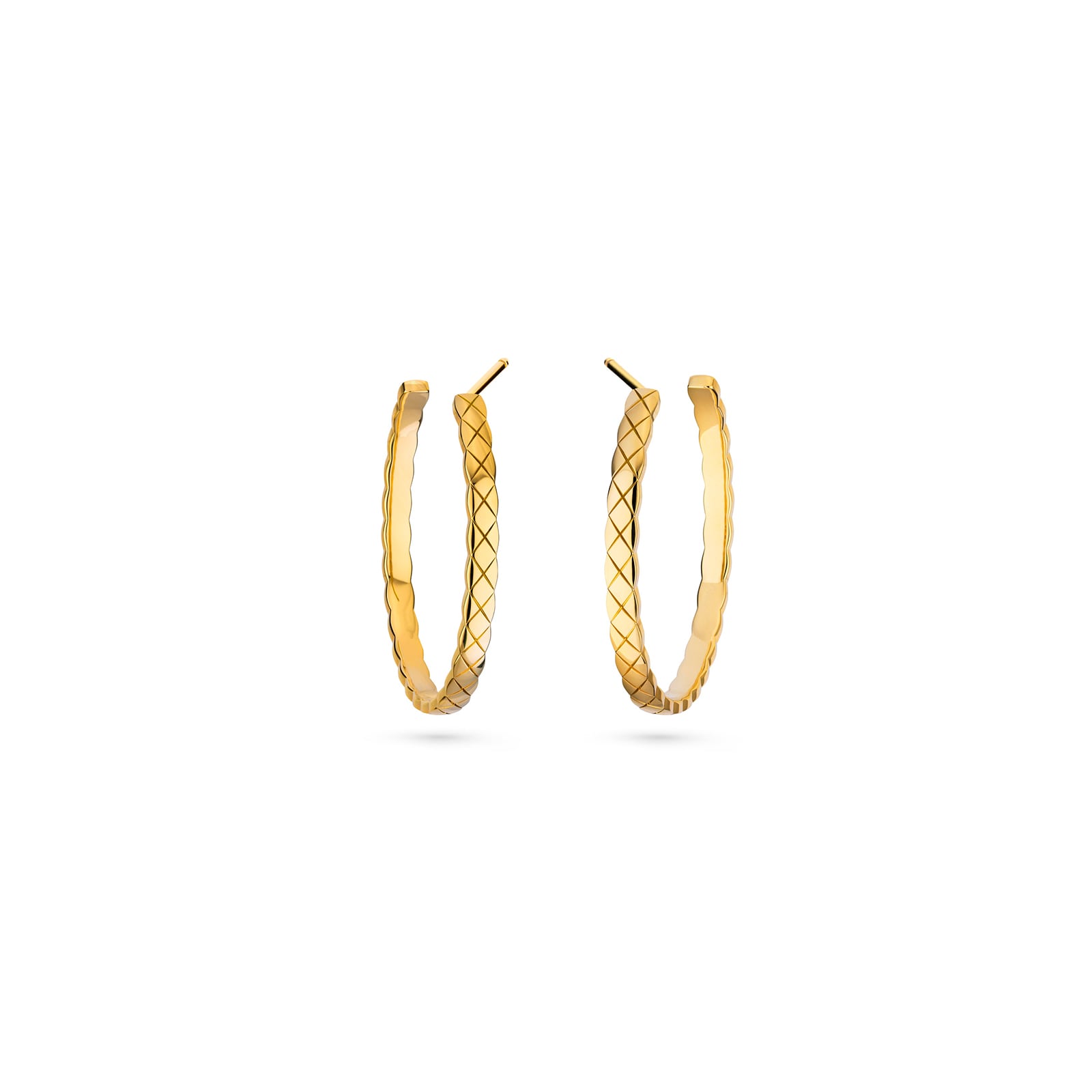 Chanel Jewelry 18k Yellow Gold Coco Crush Large Hoop Earrings Chanel Jewelry 18k Yellow Gold Coco Crush Large Hoop Earrings