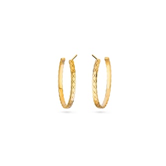 Chanel Jewelry 18k Yellow Gold Coco Crush Large Hoop Earrings Chanel Jewelry 18k Yellow Gold Coco Crush Large Hoop Earrings