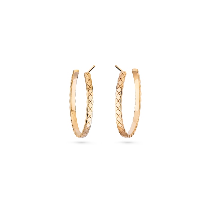 Chanel Jewelry 18k Beige Gold Coco Crush Large Hoop Earrings