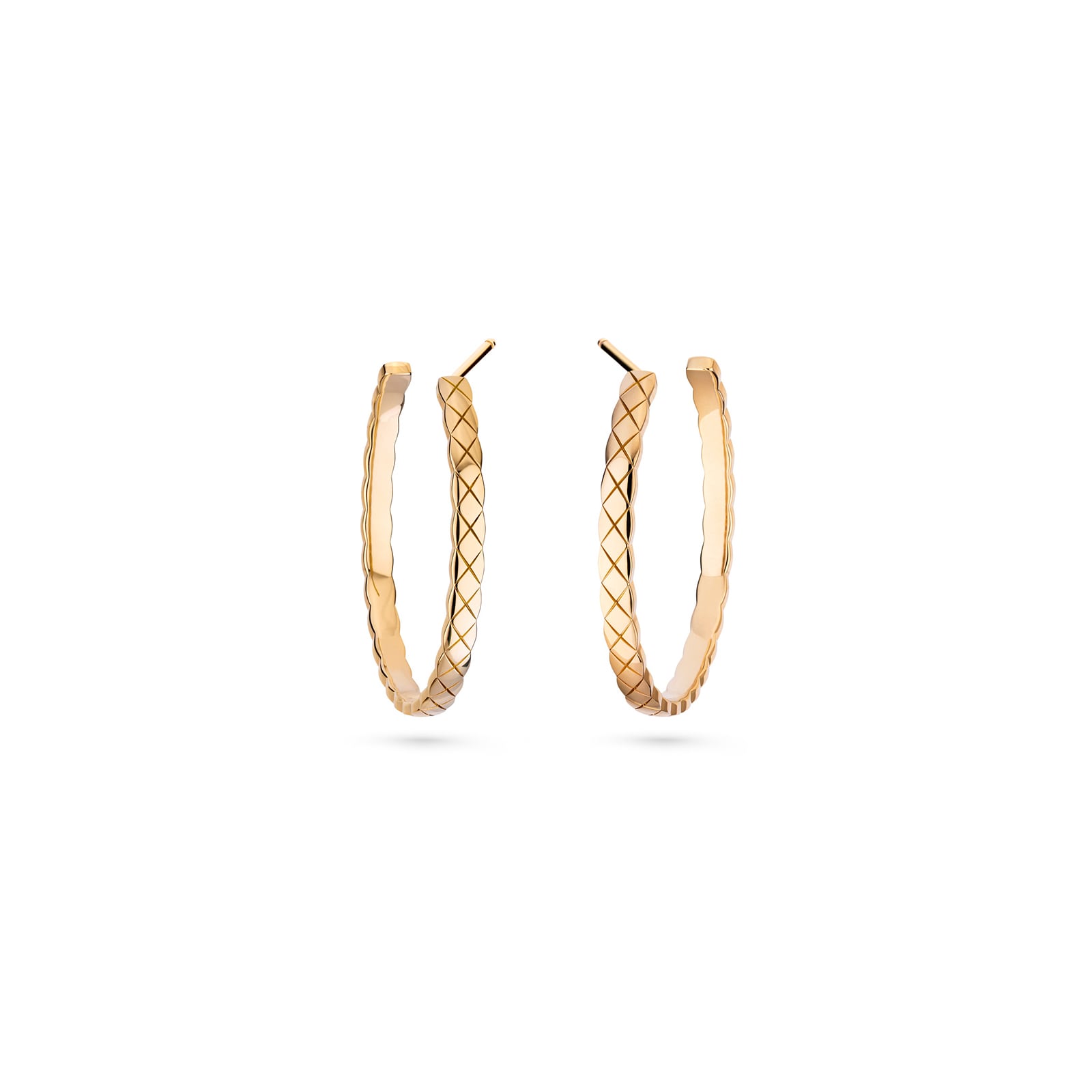 Chanel Jewelry 18k Beige Gold Coco Crush Large Hoop Earrings Chanel Jewelry 18k Beige Gold Coco Crush Large Hoop Earrings