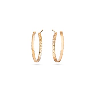 Chanel Jewelry 18k Beige Gold Coco Crush Large Hoop Earrings Chanel Jewelry 18k Beige Gold Coco Crush Large Hoop Earrings