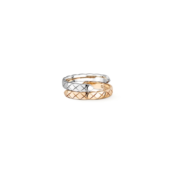 Chanel Jewelry 18k Beige And White Gold 0.03cttw Coco Crush Toi Et Moi Ring