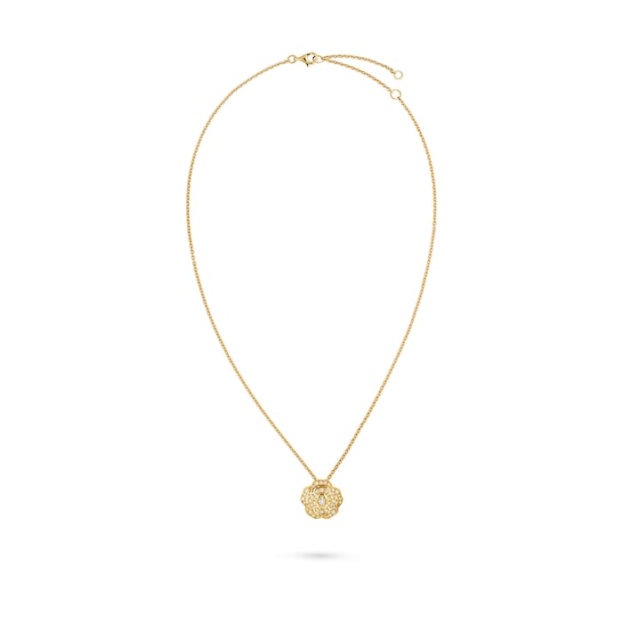 Chanel Jewelry 18k Yellow Gold 0.41cttw Diamond Bouton De Camélia Necklace