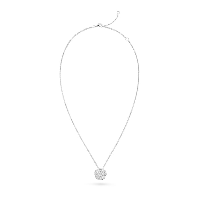 Chanel Bouton de Camélia Necklace 18k White Gold, Diamonds J12071