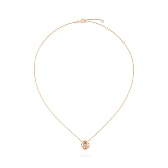 Chanel Jewelry 18k Beige Gold 0.05cttw Diamond Extrait De Camélia Pendant 16.5" Chanel Jewelry 18k Beige Gold 0.05cttw Diamond Extrait De Camélia Pendant 16.5"
