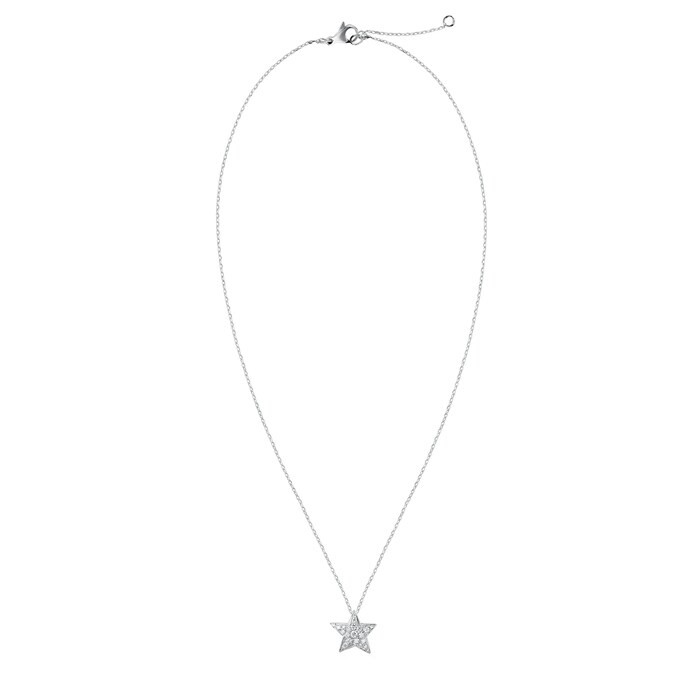 Chanel Jewelry 18k White Gold 0.68cttw Diamond Comète Géode Large Star Pendant 16.25"