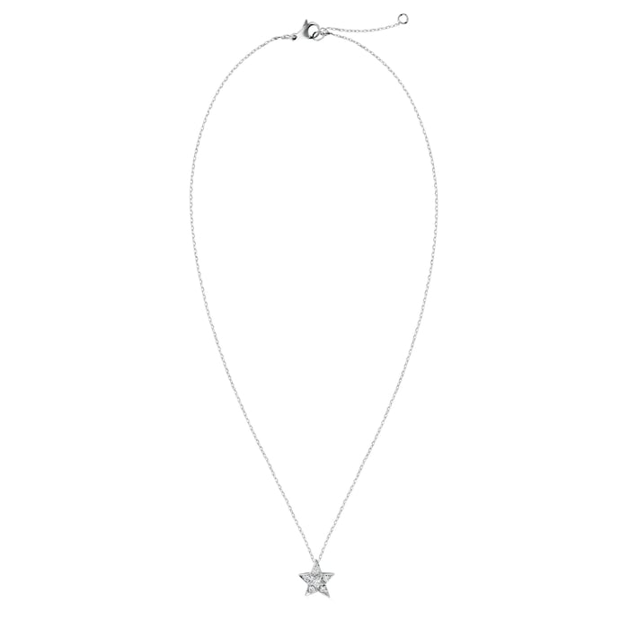 Chanel Jewelry 18k White Gold 0.22cttw Diamond Comète Small Star Pendant 16.25"