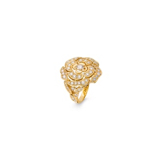 Chanel Jewelry 18k Yellow Gold 1.44cttw Diamond Bouton De Camélia Ring Size 6.25 Chanel Jewelry 18k Yellow Gold 1.44cttw Diamond Bouton De Camélia Ring Size 6.25