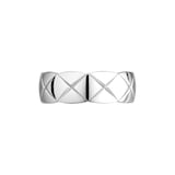 Chanel Jewelry 18k White Gold Coco Crush Quilted Small Band Size 6.75