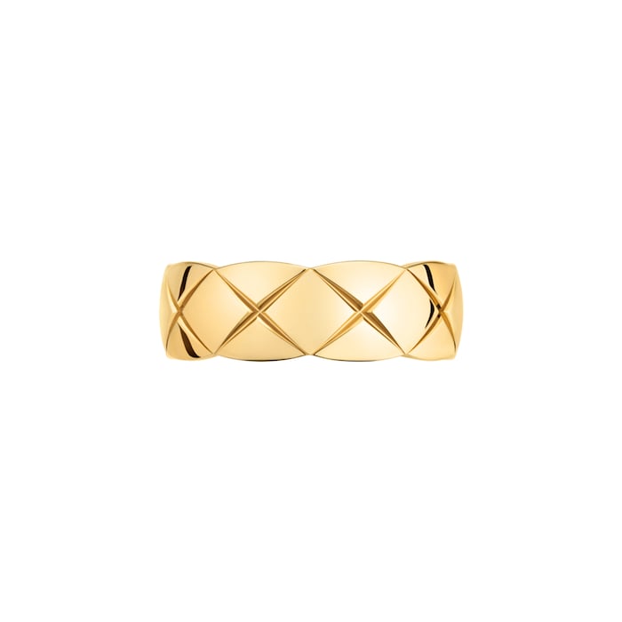Chanel Jewelry 18k Yellow Gold Coco Crush Quilted Small Band Size 7.25