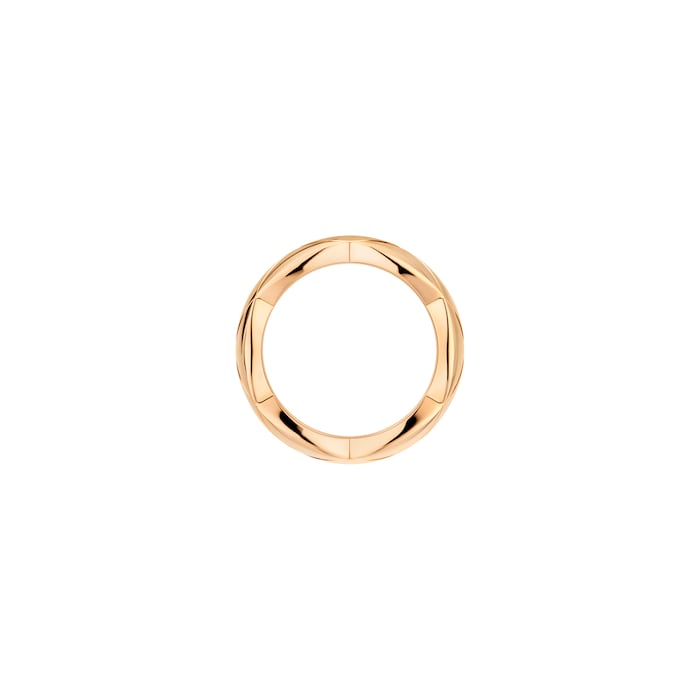 Chanel Jewelry 18k Beige Gold Coco Crush Quilted Motif Large Band Size 6.75