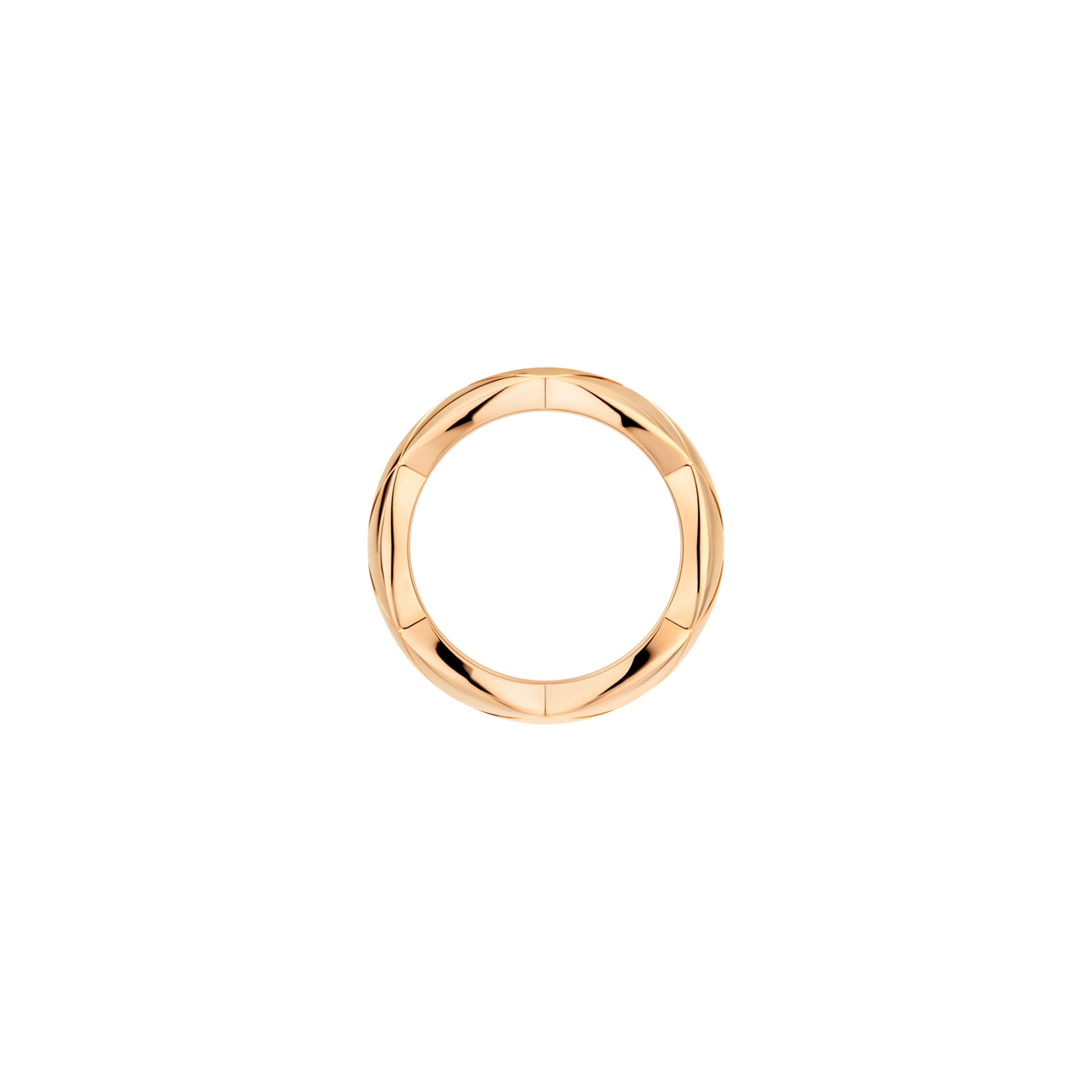 Chanel Jewelry 18k Beige Gold Coco Crush Quilted Motif Large Band Size 6.75