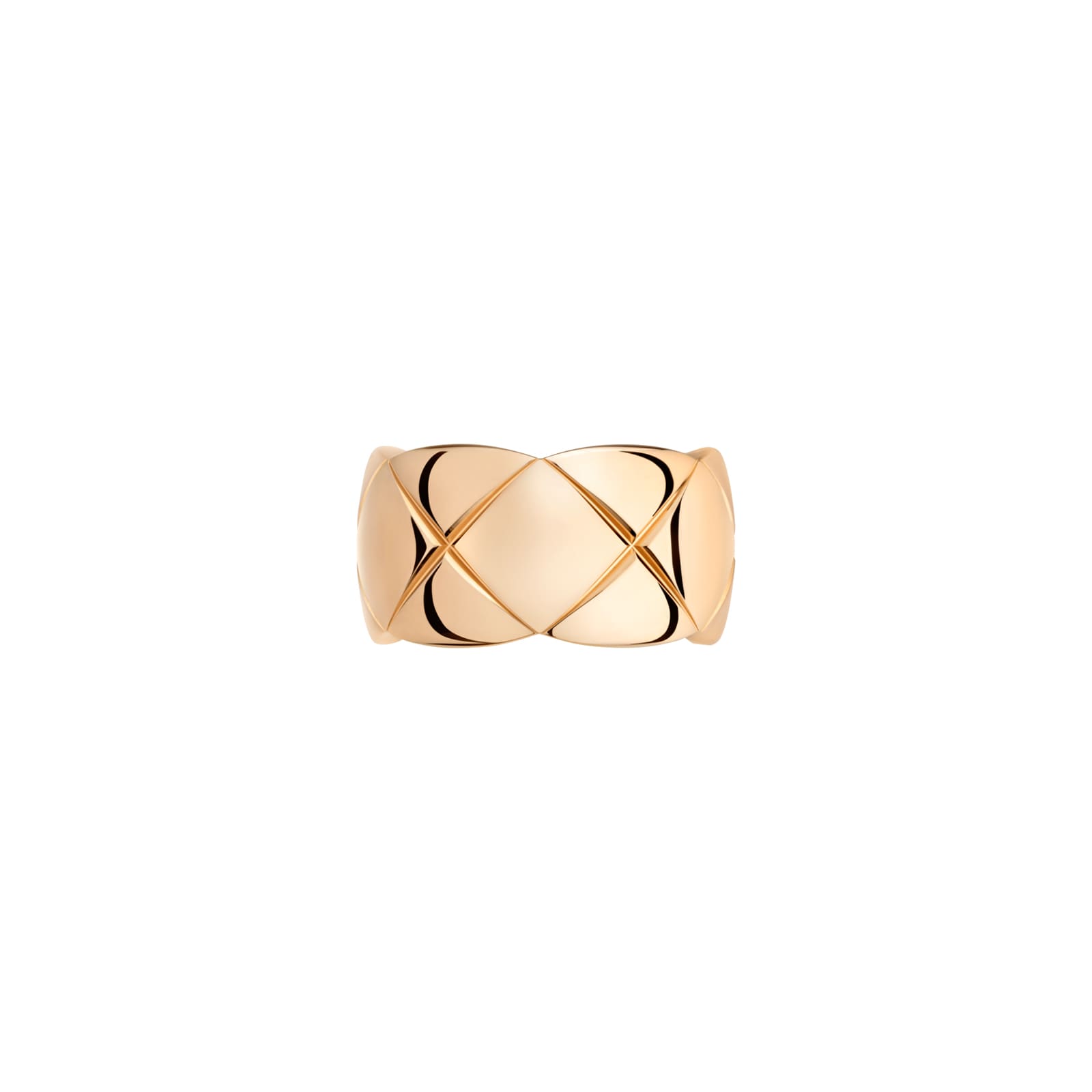 Chanel Jewelry 18k Beige Gold Coco Crush Quilted Motif Single Huggie Earring  J12155